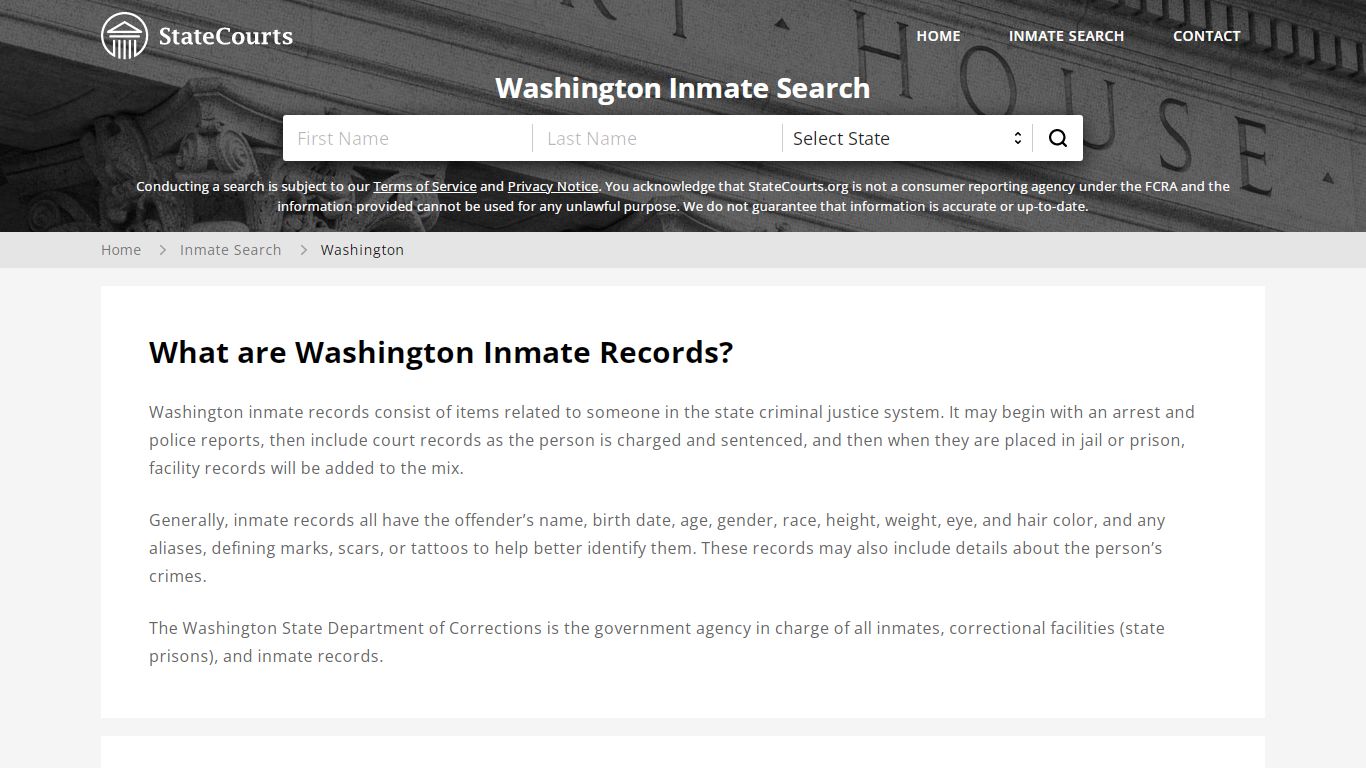 What are Washington Inmate Records? - State Courts