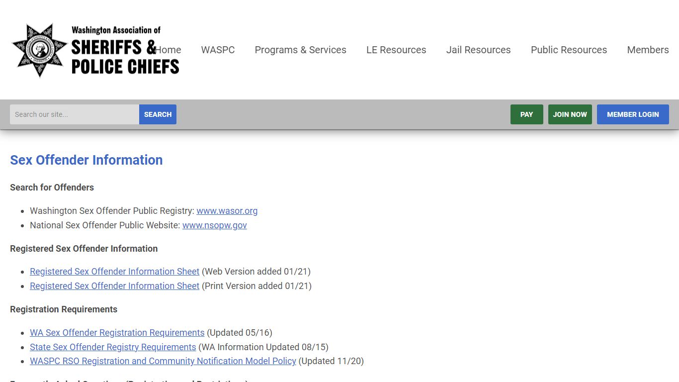Sex Offender Information - WASPC